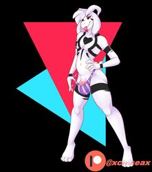 1boy 2019 2d abstract_background anthro anthro_male anthro_only asriel_dreemurr asriel_dreemurr_(god_form) barely_visible_genitalia barely_visible_penis black_fur boss_monster bovid bulge caprine clothing fur furry furry_male furry_only heart hi_res horn humanoid humanoid_male humanoid_only male male_only mammal mammal_humanoid mostly_nude navel penis solo standing tongue tongue_out undertale undertale_(series) underwear video_games white_fur xchiseaxmargaritax