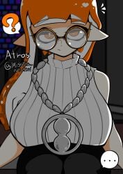 ... 1girls ? atros_(misstta_neutral) black_pants breasts chain female heart-shaped_pupils inkling inkling_girl large_breasts long_hair looking_at_viewer maria_(atros_(misstta_neutral)) marina_(splatoon)_(cosplay) nintendo orange_eyes orange_hair pants pointy_ears sleeveless sleeveless_turtleneck splatoon tentacle_hair turtleneck