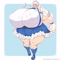 1female 1girls big_breasts big_breasts breasts breasts colossal_breasts enormous_breasts enormous_tits female female female female_focus female_only giant_breasts giant_tits gigantic_breasts gigantic_tits hataraki_ari huge_breasts huge_breasts hyper_breasts hyper_tits large_breasts large_tits maid maid_apron maid_headdress maid_outfit maid_uniform massive_breasts massive_tits nipple_bulge solo solo_female solo_focus tagme