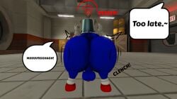100acrew 1boy 1male 2025 3d 3d_(artwork) 3d_model anthro ass ass_focus balls big_ass big_butt black_eyes blue_body brainwashing bucket building butt_focus chum_bucket chum_bucket_bucket_helmet dialogue effects facility femboy floating floating_object grabbing grabbing_object head_stuck hedgehog helmet hypnosis inside_building male male_only metal_bucket mind_control mobian mobian_(species) penis resisting restrained sega sfm small_balls small_penis solo sonic_(series) sonic_the_hedgehog sonic_the_hedgehog_(series) sound_effects source_filmmaker speech_bubble spongebob_reference standing stuck stuck_in_object text_bubble trapped wide_ass wide_hips wide_thighs