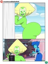 ass female green_skin lapis_lazuli_(steven_universe) large_ass naked naked_female peridot_(steven_universe) spicypop steven_universe