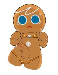 1boy 2025 bikini blushing blushing_male cookie_run cookie_run:_tower_of_adventures cookie_run_kingdom cookie_run_ovenbreak devsisters erect_penis erection genitalia genitals gingerbrave gingerbread_cookie gingerbread_man golden_bikini humanoid_genitalia humanoid_penis kuwoesque male male_only penis skull skull_symbol solo solo_male sweat sweating sweaty tagme