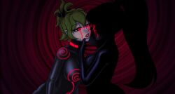 biting_lip corruption drone female female_only femsub glowing_eyes green_hair hair_grab hypnosis long_hair mind_control multiple_girls multiple_subs original ponytail porniky red_eyes