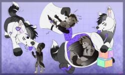 black_hair no_humans purple_eyes tagme tail
