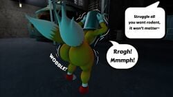 100acrew 1boy 1male 2025 3d 3d_(artwork) 3d_model anthro ass ass_focus balls big_ass big_butt black_eyes blue_body bucket building butt_focus chum_bucket chum_bucket_bucket_helmet dialogue effects facility femboy floating floating_object gloves grabbing grabbing_objec head_stuck hedgehog helmet inside_building male metal_bucket miles_tails_prower mobian mobian_(species) panicking penis sega sfm small_balls small_penis solo sonic_(series) sonic_the_hedgehog_(series) sound_effects source_filmmaker speech_bubble spongebob_reference standing stuck tails tails_the_fox text_bubble wide_ass wide_hips wide_thighs