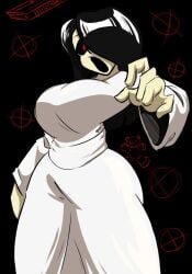 1girls ass ass big_ass big_breasts big_butt black_hair breasts clothed clothed_female clothing dvloper female female_only ghost ghost_girl ghost_milf ghostfox023 horror_game long_hair looking_at_viewer milf mother nightmare_waifu open_mouth red_eyes slendrina solo solo_female white_clothing white_dress