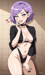 ai_generated amity_blight big_ass big_breasts female female_only hand_on_face heart_symbol legitimate milf mommy pointy_ears purple_hair revealing_clothes seductive seductive_eyes seductive_look seductive_pose seductive_smile short_hair smile smiling smiling_at_viewer solo solo_female the_owl_house thick_thighs