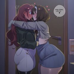 1futa ai_generated female futa_on_female futa_with_female futanari goddess_of_victory:_nikke imminent_sex intersex lovelyzen mary_(nikke) mitsuru_kirijo persona_3