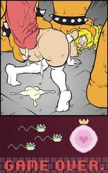 4_fingers 5_fingers afraid after_rape after_sex anthro anus ass between_legs big_dom_small_sub big_penis blonde_hair bowser breasts crying cum cum_drip cum_leaking cum_on_ground defeated domination edit erection face_down_ass_up faceless_male female forced game_over game_over_screen gloves helpless highres huge_cock human humanoid hyper_penis imminent_anal imminent_penetration impregnation instant_loss_2koma interspecies it'll_never_fit just_the_tip koopa larger_male looking_back male maledom mammal mario_(series) monster nintendo ovum penis pinned_down pixel pixel_art precum princess princess_peach puffy_pussy pussy rape reptile restrained scalie scared shaking size_difference smaller_female sparrow_(artist) sperm_cell spread_legs spreading straight super_mario_bros. super_mario_bros._(nes) tears thick_penis thick_thighs thighhighs third-party_edit top-down_bottom-up trembling vein veiny_penis wide_eyed wide_hips worried