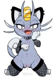alolan_meowth claws dripping dripping_pussy dripping_wet fangs female_focus feral feral_female goth goth_girl looking_at_viewer meowth neeko_(yttriumi2f) nintendo pokemon pokemon_(species) yttriumi2f
