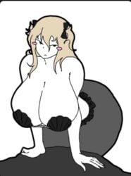 1girls big_ass big_breasts blonde_hair blush bowtie breasts clam_shell cleavage female female_focus female_only fish_tail hot intense_stare mariiiwastaken mermaid on_knees revealing_clothes roblox roblox_game robloxian staring_at_viewer tagme tiktok tiktoker tomboyish white_skin