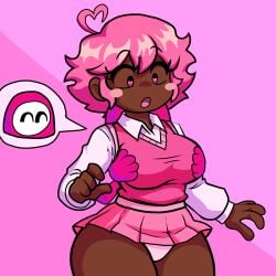 ass beans breasts fall_guy fall_guys friday_night_funkin friday_night_funkin_mod funk_guys human_hijinks impostor jaden_(charles_e_507) jaden_(impostor_human_hijinks) panties pink_hair pink_panties skirt skirt_up vs_impostor