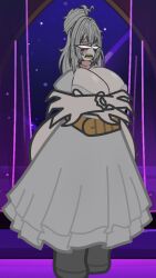 ass big_ass big_breasts big_butt big_female breasts chrisafton137_(artist) clothed clothed_female clothing crossed_arms dress dvloper gacha_club gacha_life gilf grandmother hips horror_game huge_ass huge_breasts huge_butt large_breasts mature mature_female milf mother nightmare_waifu no_pupils old_woman open_mouth slendrina's_mother_(granny) standing thick_thighs thighs wide_hips