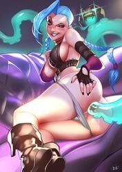 1girls anal anal_sex ass big_breasts blue_hair blush breasts clenched_teeth clothing female female_focus female_only from_behind hand_on_ass hand_on_butt jinx_(league_of_legends) league_of_legends legs_together long_hair naughty_face nipples_visible_through_clothing on_side panties panties_down partially_clothed penetration pussy riot_games royalastray see-through see-through_tentacle sex spread_ass tentacle tentacle_sex tentacles thighs translucent_tentacles twintails vagina white_panties