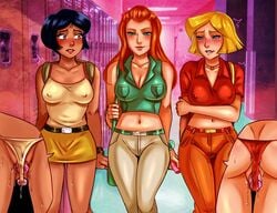 3girls alex_(totally_spies) anal anal_insertion ass backpack bag belt black_hair blonde_hair blue_eyes blush breasts brown_eyes cartoon_network chocolateb0mb cleavage clothed_masturbation clothing clover_(totally_spies) curvy cutaway dark_skin discreet_vibrator double_penetration erect_nipples erect_nipples_under_clothes exhibitionism female female_only female_penetrated female_with_female femdom femsub green_eyes group hidden human large_ass large_breasts lezdom masturbation mole multiple_girls nipple_bulge nipples pale_skin panties penetration pokies public public_vibrator pussy_plug red_hair remote_control_vibrator sam_(totally_spies) sex_toy sex_toys skirt teenager totally_spies trio vaginal vaginal_insertion vibrator vibrator_under_clothes vibrator_under_panties wide_hips x-ray yuri