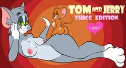 2girls ass big_ass breasts feline female female_focus female_only furry jerry_mouse mouse nipples protagon rule_63 tom_and_jerry tom_cat