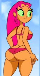 1girls bikini cartoon_network dat_ass dc drawingthings12 edit green_eyes koriand'r pink_hair red_bikini red_swimsuit starfire swimsuit tagme teen_titans teen_titans_go