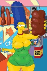 big_ass big_belly big_breasts bynshy chubby clothing dress marge_simpson solo the_simpsons