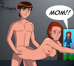 1boy 2d 2girls aunt_and_nephew ben_10 ben_10_alien_force ben_tennyson breasts cousins doggy_style dr_iggy female gwen_tennyson gwen_tennyson_(alien_force) human incest interspecies male mature mature_woman milf mother multiple_girls natalie_tennyson straight straight_hair tagme text