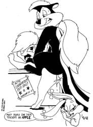 1990s 1998 20th_century anthro babs_bunny desiree_lee female fifi_la_fume fur furry looney_tunes male mammal pepe_le_pew rabbit skunk smooth_fur straight tiny_toon_adventures uncensored