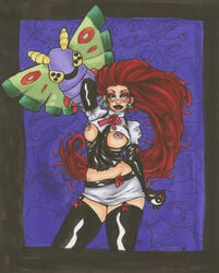 1girls ambiguous_gender arbok areola bellsprout black_eyes blush breasts breasts_out cute dustox earrings ekans eyeshadow female gloom heavy_blush holding human jessie_(pokemon) lips lipstick long_hair makeup meowth nintendo nipples perky_breasts pokémon_(species) poke_ball pokemon pokemon_(species) pokephilia pose red_hair red_lipstick seviper short_skirt skirt small_breasts smile smooth_skin team_rocket thick_lips thick_thighs thighhighs thighs venonat very_long_hair zubat