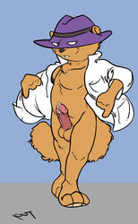 brown_fur erection furry hanna-barbera hat male_only put secret_squirrel secret_squirrel_show solo_male