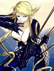 areola areolae blonde_hair breasts cleavage clothing devil_kings fishnets hip_vent kasuga large_breasts michael_f91 nipple_slip nipples sengoku_basara venus