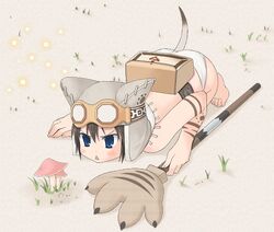 animal_ears capcom cat_ears cat_tail felyne goggles lynian monster_hunter mushroom panties personification source_request staff tail underwear year_request yumeutarium