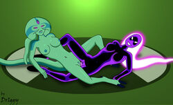 2girls 3_eyes alien alien_girl alien_only anodite artist_name ben_10 ben_10_alien_force breasts cartoon_network dr_iggy female female_only green_body green_nipples green_skin humanoid humanoid_on_humanoid interspecies interspecies_sex large_breasts lesbian_sex multiple_girls nipples nude purple_eyes purple_skin pussy pussy_juice sex smooth_skin tail tribadism uxorite vagina verdona xylene yuri