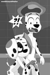 ! 101_dalmatian_street 101_dalmatians ? absurd_res anthro anthro_on_anthro balls black_and_white canid canine canis da_vinci_(101_dalmatians) dalmatian disney domestic_dog duo dylan_(101_dalmatians) female hi_res incest male mammal monochrome nude penis playzone pussy straight