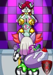 absurd_res animal_genitalia animal_penis anthro arizona_iced_tea ball_gag beer_tap bimbofication bimbofied braixen canid canine canine_genitalia canine_penis clothing duo fan_character fellatio femboy fennec_fox fox furry gag gagged generation_6_pokemon genitals gynomorph hi_res hybrid intersex intersex/male knot knotted_penis ladyfoxheart latex latex_clothing latex_skinsuit lips male mammal nintendo nipples oral penile penis pokemon pokemon_(species) ramune robin_quinn sex skinsuit soda_suit thick_lips through_wall tight_clothing transformation transformation_through_sex true_fox unusual_anatomy unusual_nipples zane_the_lantern_fox