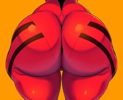 1girls ass ass_body ass_cleavage ass_focus asuka_langley_sohryu back_muscles big_ass bodysuit female highres huge_ass muscles neon_genesis_evangelion penpen_(artist) rear_view red_body skin_tight source_request thick_ass thick_thighs thighs toned_female