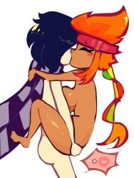 amber_(brawl_stars) angelabaddiees brawl_stars edgar_(brawl_stars) emo emo_boy female femboy femboy_on_female light-skinned_male male tan_skin