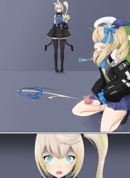 ... 1futa 2girls 2koma backpack beret blonde_hair blue_eyes blush caught caught_in_the_act caught_masturbating clothing coat crouching cum cumshot dress female futanari girls'_frontline girls'_frontline_2:_exilium gloves hair_ribbon hairband hat intersex long_hair masturbation mr._pizza_(girls'_frontline_2) nodachinsfw open_mouth panties penis reaction_shot sharkry_(girls'_frontline_2) shocked shocked_expression shoes side_ponytail skirt sleeveless standing star_shaped_pupils surprised surprised_expression sweat sweatdrop thighhighs tongue tongue_out vepley_(girls'_frontline_2) watching