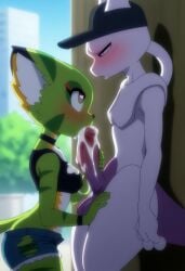 ai_generated alley animal_crossing blowjob carol_tea clothed_female_nude_male cum cum_in_mouth female male mewtwo nintendo nude oral orgasm orgasm_face pokemon pokemon_(species) public public_nudity