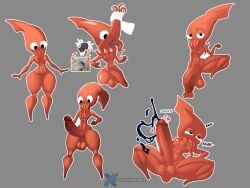 4:3 absurd_res animal_humanoid anthro balls beak big_balls big_penis cephalopod cephalopod_humanoid coleoid decapodiform ejaculation genitals heart_symbol hearts_around_penis hi_res huge_balls huge_cock humanoid ink ink_splatter male marine marine_humanoid mollusk mollusk_humanoid multiple_scenes nameless_character onomatopoeia oral oral_penetration penetration penis red_body saggy_balls short_stack solo sound_effects squid squid_humanoid tentacle tentacle_in_mouth tentacle_penetration text thelordjoshua1 vein veiny_penis wide_hips