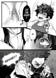 2025 2boys angry angry_expression angry_sex black_and_white blush boku_no_hero_academia byjove clitoris closed_eyes comic cosplay cuntboy cuntboy/male deku dialog dialogue dominant dominant_male doujinshi ejaculate ejaculating_while_penetrated ejaculation ejaculation_while_penetrated english english_text eye_contact freckles freckles_on_face gay gay_male gay_sex heart-shaped_pupils hitoshi_shinso holding_partner impersonation izuku_midoriya looking_pleasured male male/male male_only male_penetrating mask masked midoriya_izuku misunderstanding monochrome mouth_guard mouth_mask mouthguard my_hero_academia on_back on_bed on_top orgasm penis penis_in_pussy pubic_hair pussy pussy_focus pussy_lips scarf shinsou_hitoshi sports_bra submissive submissive_male tears tears_in_eyes tears_of_pain tears_of_pleasure trans_male trans_man transgender transgender_male vagina vaginal_fluids vaginal_insertion vaginal_penetration vaginal_sex yaoi