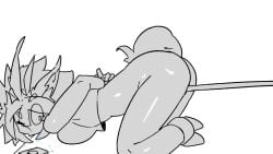 1girls animated arms_behind_back ass_up female fucking_machine greyscale kneeling monochrome mp4 neddyah no_sound sex_machine solo tagme thick_thighs vaginal_penetration video