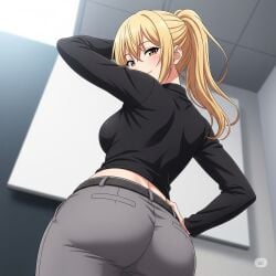 1 1girls ai_generated ass ass back_view big_ass blonde_female blonde_hair grand_theft_auto grand_theft_auto:_san_andreas npc pedestrians smile smiley_face wfyst