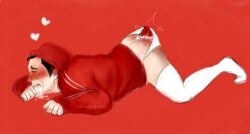 all_fours anal_sex blush crying dildo_in_ass drooling hoodie influenssa lace-trimmed_panties lace-trimmed_thighhighs leg_hair lingerie medic_(team_fortress_2) moaning object_in_ass object_insertion on_belly on_stomach pleasure_face pleasured solo team_fortress_2 tears thighhighs vibrator vibrator_in_ass vibrator_under_panties white_thighhighs