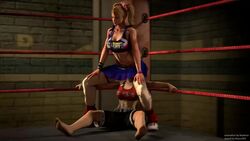 2girls 3d 3d_(artwork) animated artist_name ass blonde blonde_hair breasts cheerleader cheerleader_uniform cleavage clothed clothed_female clothes clothing crossover cunnilingus dead_or_alive defeated edit english english_text female female/female female_only femsub fighting_ring hair human human_only humiliation indoors inside juliet_starling lollipop_chainsaw long_hair mila_(doa) nexus763 oral oral_sex pigtails red_hair redmoa short_hair simple_background sitting skirt sound source_filmmaker squatting stinkface text thighhighs tied_hair uncensored upskirt video watch wrestling_ring wristwatch yellow_hair yuri