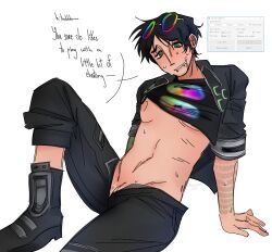 1other ambiguous_gender clothed date_everything mac_(date_everything) nonbinary orgasm pussy vagina