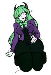cock_ring erection erection_under_clothes erection_under_clothing fnf fnf_mod fnf_mods fnf_oc forbidden_standing_sausage friday_night_funkin friday_night_funkin_mod fully_clothed funny_lady_is_rock_hard futanari gracelynn_(mysticmoon) green_hair green_nails impossible_clothes infini-verse intersex kneeling mysticmoon nervous nervous_smile penis precum purple_shirt sweat sweatdrop sweating wife_of_bell_lol