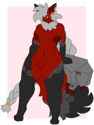 abs absurd_res anthro anvil ass big_breasts big_butt black_body braided_hair breasts crotch_tuft digitigrade drignov ear_piercing ear_ring eeveelution eye_through_hair eyebrows fangs female flareon fluffy fluffy_tail generation_1_pokemon genitals goo_creature grey_hair hair hi_res huge_breasts leaning_on_object long_hair looking_at_viewer markings multicolored_body muscular muscular_anthro muscular_female neck_tuft nera_(drignov) nintendo nipples one_fang paws piercing pokemon pokemon_(species) pokemorph red_body red_nipples ring_piercing signature simple_background solo sparkles spots spotted_body tail teeth thick_thighs translucent translucent_hair tuft two_tone_body vulva wide_hips yellow_eyes