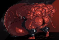 balls body_hair bodybuilder hairy_male hellboy hellboy_(series) hyper hyper_balls hyper_cock hyper_genitalia hyper_muscles hyper_penis hyper_testicles male male_only muscles muscular muscular_arms muscular_male musk pecs penis remert smoking solo solo_male sweat sweating testicles