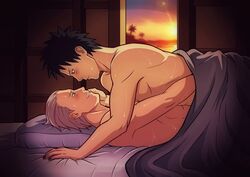 2boys bed blush gay hidan male male/male male_only naruto naruto_shippuden smile sweat tagme uchiha_obito uncensored yaoi