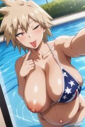 ai_generated big_breasts bikini breasts milf mitsuki_bakugou mother my_hero_academia pregnant tongue tongue_out