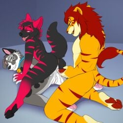 1:1 aardwolf anthro anus ass bell bell_collar bodily_fluids canid canine canis collar cum cum_drip cum_in_pussy cum_in_vagina cum_inside cum_on_anus cum_on_body cum_on_butt cum_on_leg cum_on_penis cum_on_self cum_on_vulva cumshot cuntboy cuntboy_(lore) dexter_(leopardjacks) domestic_dog dominant dominant_cuntboy dominant_intersex dripping ejaculation felid fur genital_fluids genitals gold_(metal) gold_tooth group hand_on_hand hand_on_penis hi_res hybrid hyena impregnation_risk intersex intersex/intersex intersex/male jailbird kneeling kneeling_on_ground leaking_cum leaking_pussy_juice liger liger-senpai looking_at_another looking_back male mammal marflebark markings pantherine penis presenting presenting_anus presenting_hindquarters presenting_vulva pussy sitting_on_another smile smiley_face spots spotted_markings spread_legs spreading striped_body striped_fur striped_markings striped_tail stripes tagme tail tail_markings trio vulva