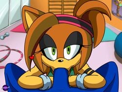 1boy 1girls animated blue_fur duo faceless_male fan_character fellatio female green_eyes headband heart hedgehoglove klara_the_hedgehog male male_pov motion_tweening oral penis pov sega sonic_(series) sonic_the_hedgehog straight sucking video_games