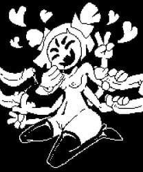 2025 4_fingers 5_eyes 6_arms accessory anthro arachnid arthropod balls bav black_and_white black_background boots bow_ribbon breasts clothing digital_media_(artwork) double_handjob double_v_sign erection female female_anthro female_focus fingers flesh_fang footwear genitals gesture glans group hair hair_accessory hair_ribbon hairbow hand_gesture handjob heart_symbol hi_res humanoid_genitalia humanoid_penis humanoid_vulva kneeling legwear looking_at_viewer male male/female medium_breasts monochrome mostly_offscreen_male muffet multi_arm multi_eye multi_limb navel nipples open_mouth open_smile penile penis pixel_(artwork) pussy ribbons sex shoes simple_background smile solo_focus spider thigh_boots thigh_highs undertale undertale_(series) v_sign vulva